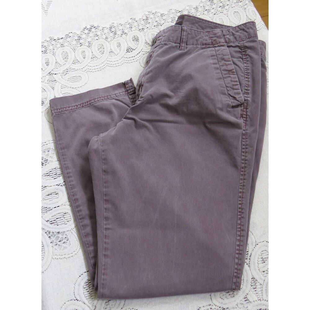 Eddie Bauer Women's Mid rise ankle pants Dusty Chocolate Brown size 12 - Picture 2 of 10
